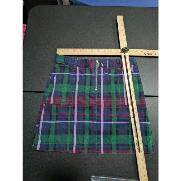 Children's Place Girls Plaid Twill Zip Skirt - blue Kids 12 - Picture 5 of 5